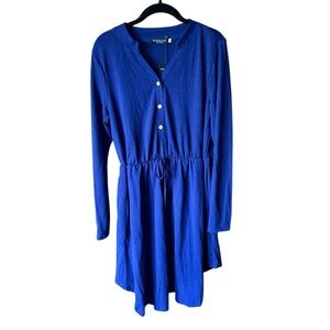 Women's Long Sleeve Royal Blue Dress